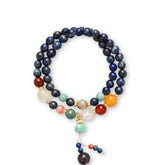 OZ Himalaya Series BU1007 Nepal Style Double Row Lapis Lazuli Bracelet - Meaningful Gift for Her